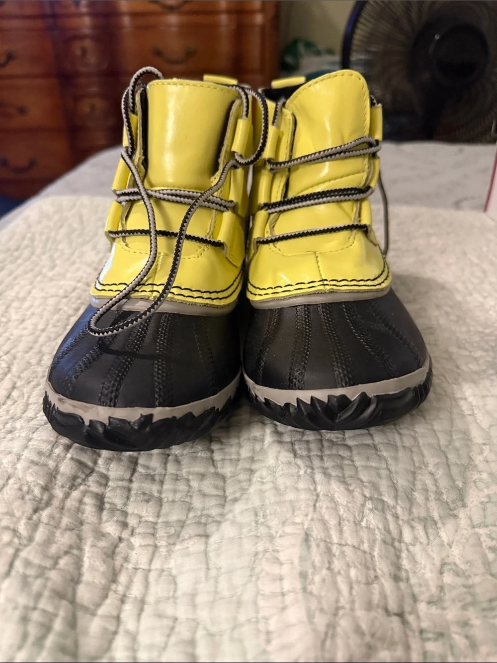 Sorel Kids Yellow and Black Waterproof Duck Boots